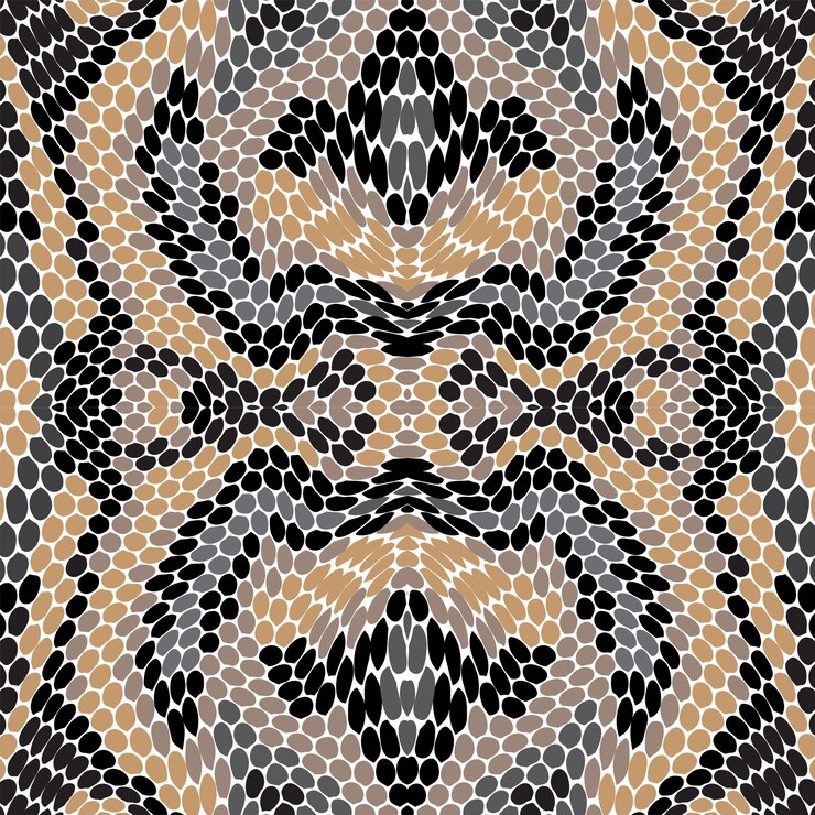 Vector abstract brown snake skin seamless pattern