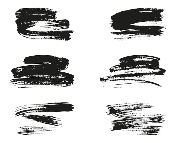 抽象的なブラシ ストローク セット グランジ ペイント ブラシ インク テクスチャ ペイント スプラッタ ブラシ ストローク デザイン要素