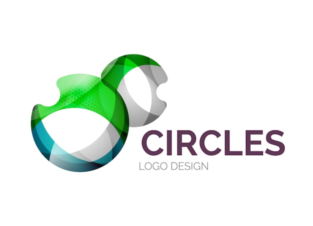 色の部分で作られた抽象的な泡のロゴデザイン