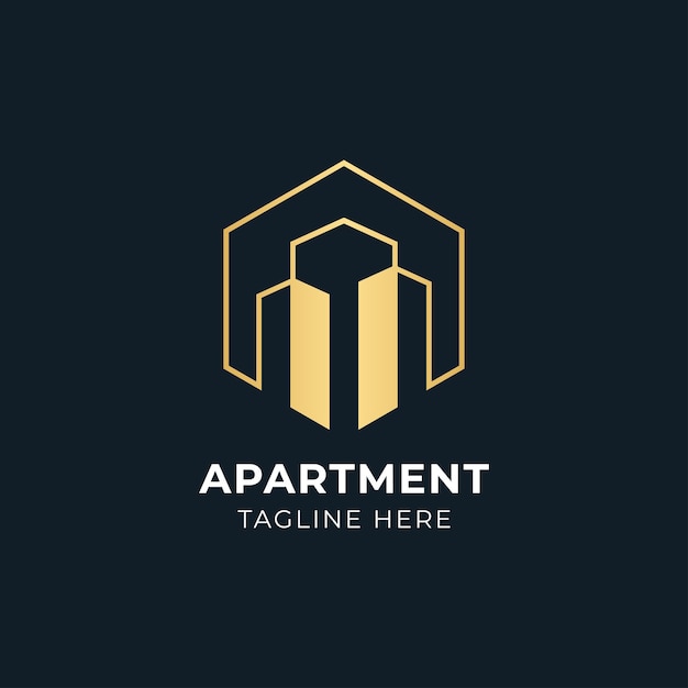 Vector abstract building design illustration for real estate apartment logo