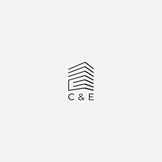 Abstract building letter c and e logo