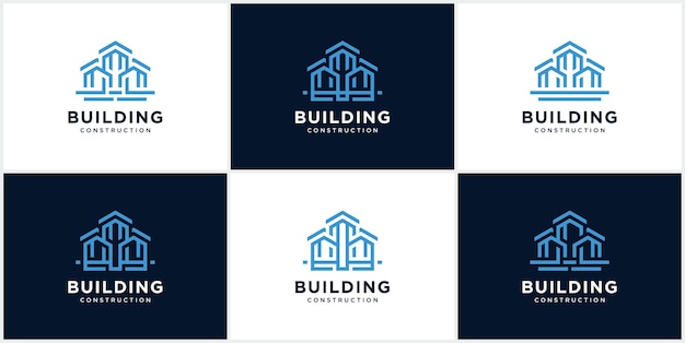 Abstract building logo design architect construction logo template architectural and construction