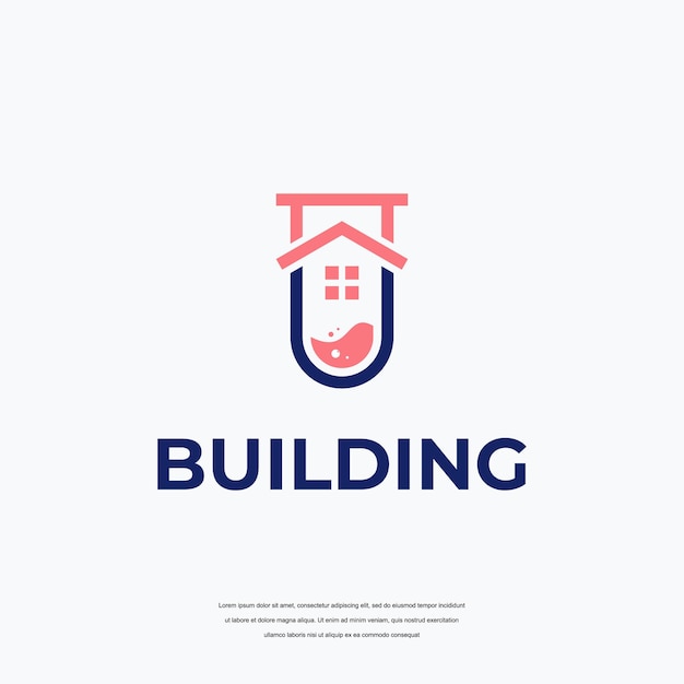 Vector abstract building logo laboratory logo design