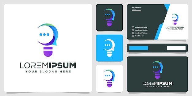 abstract bulb and talk logo template