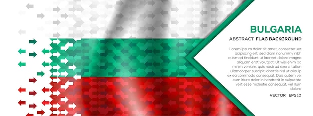 Bandiera astratta della bandiera della bulgaria e sfondo con il concetto di investimento di scambio commerciale a forma di freccia