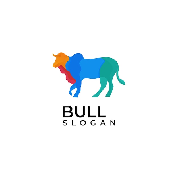 Vector abstract bull color full