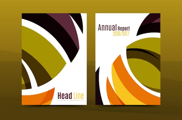 Vector abstract business annual report brochure cover wave pattern