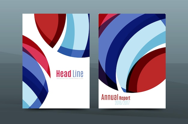 Abstract business annual report brochure cover wave pattern