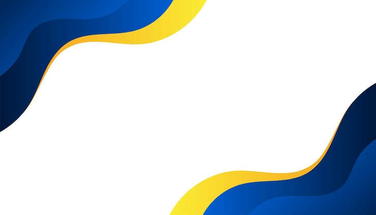 Vector abstract business banner background with blue yellow and white modern curve
