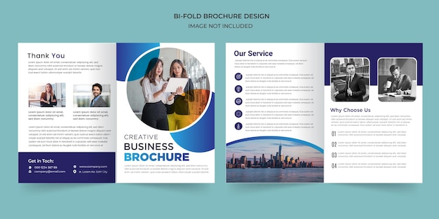 abstract business bi fold brochure design Premium Vector