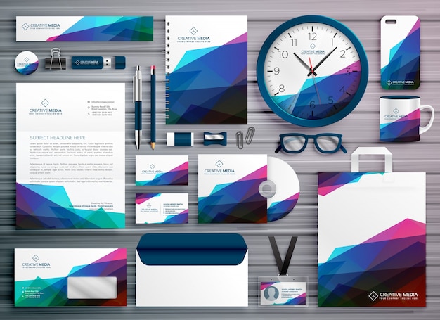 Abstract business briefpapier corporate identity template ontwerp