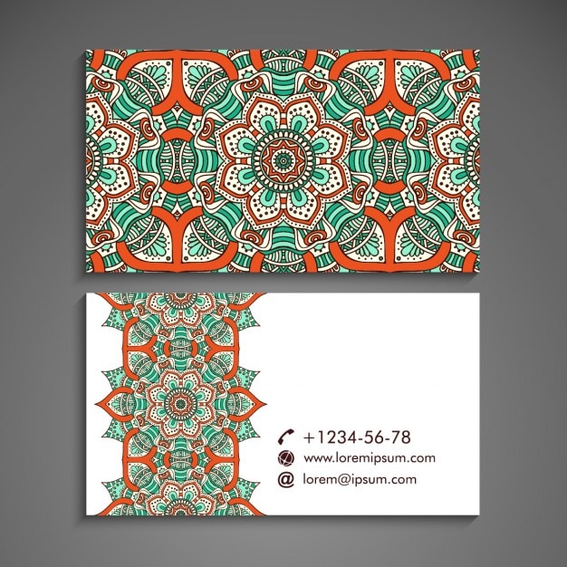 Abstract business card in boho style