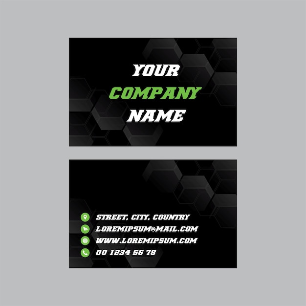 Abstract business card creative design black abstract