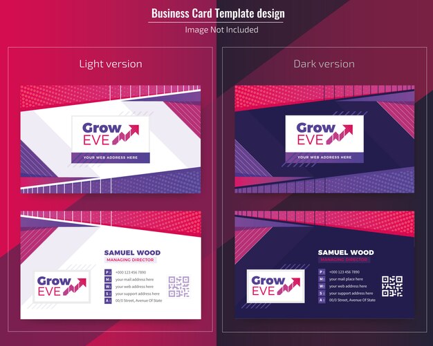 Vector abstract business card design dark & light