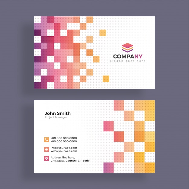 abstract business card design. horizontal business card.