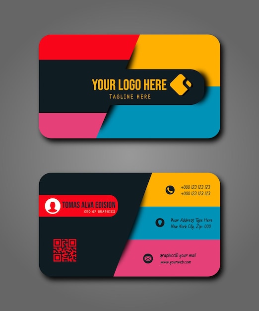 Vector abstract business card design template