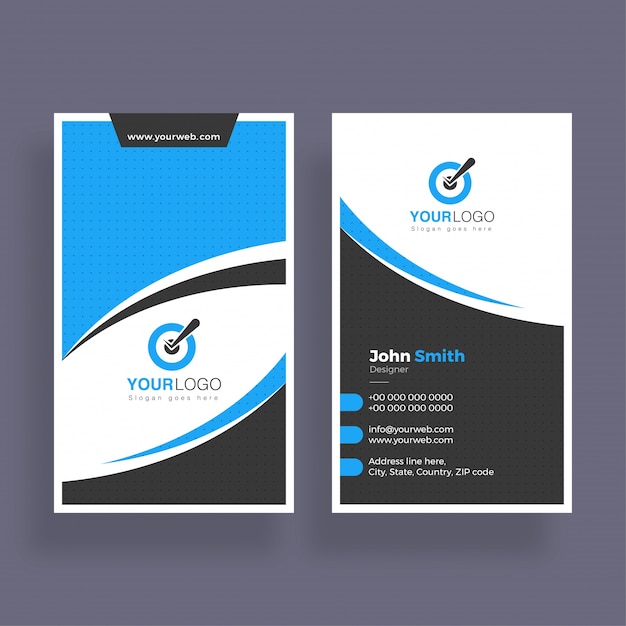 Vector abstract business card design. vertical business card.