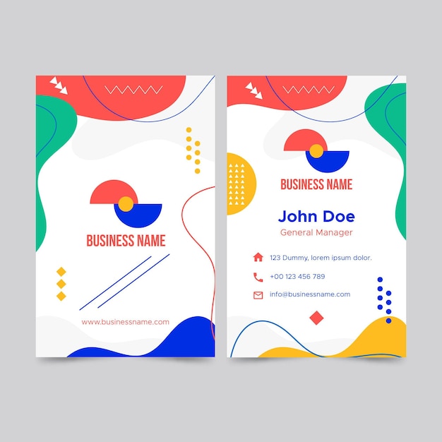 Vector abstract business card template with different shapes