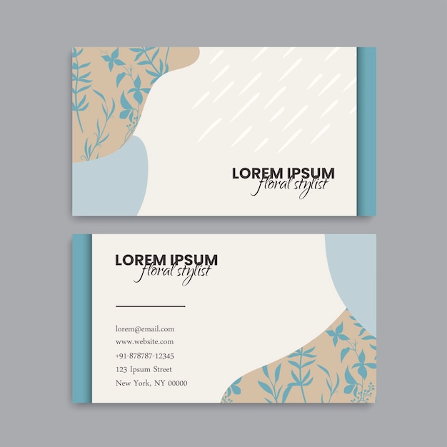 Abstract business card template with flowers