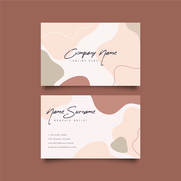 Vector abstract business card template with pastel stains