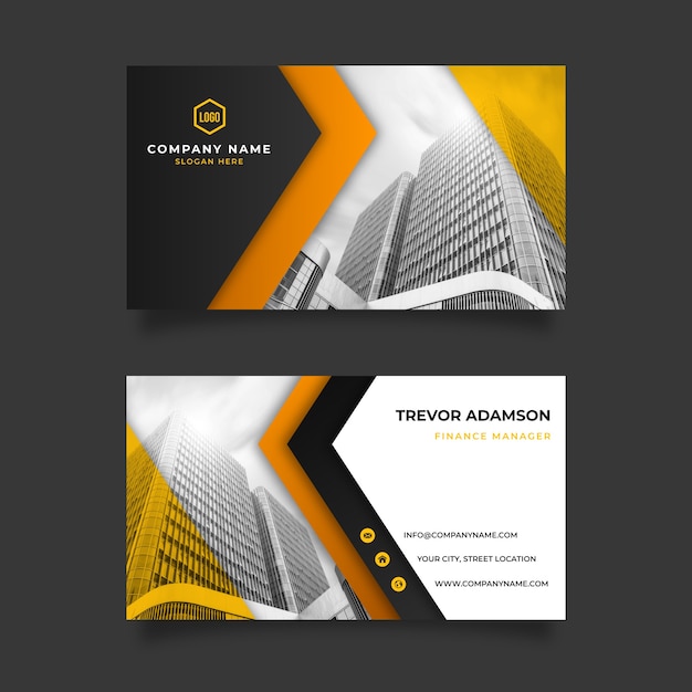 Abstract business card template with photo image