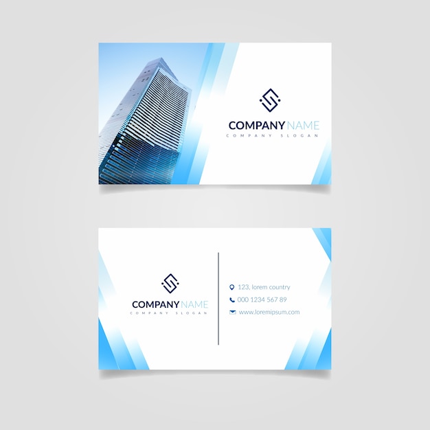 Abstract business card template with photo