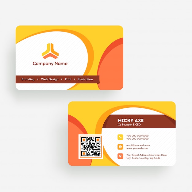 Abstract business card or visiting card template design in front and back