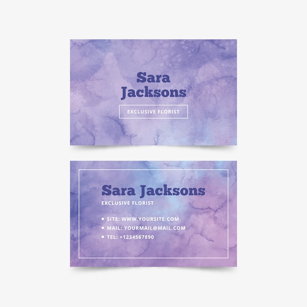 Abstract business card watercolor