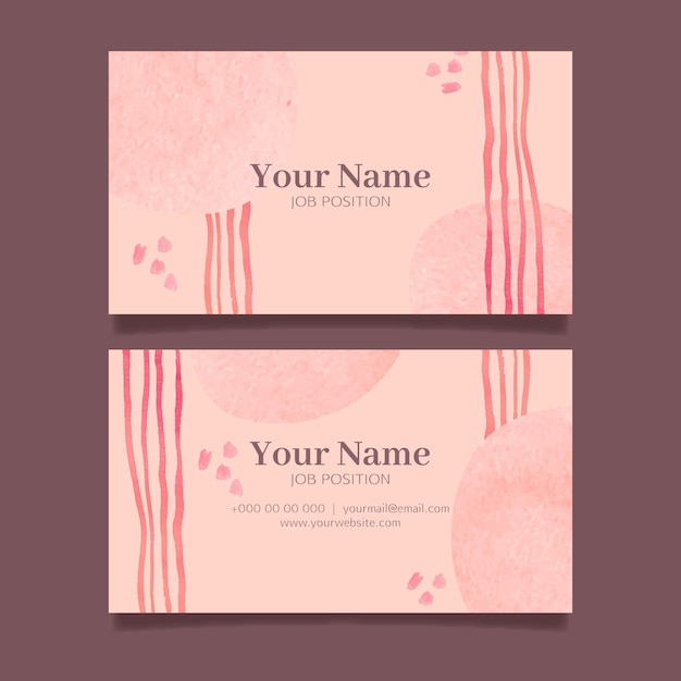 Abstract business card with hand painted elements