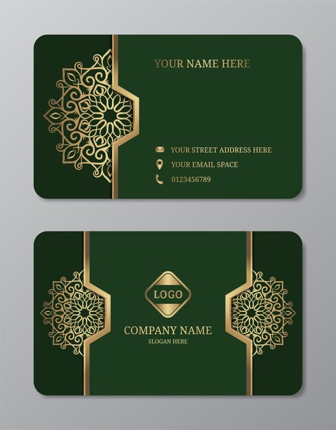 Abstract business card with mandala vector design