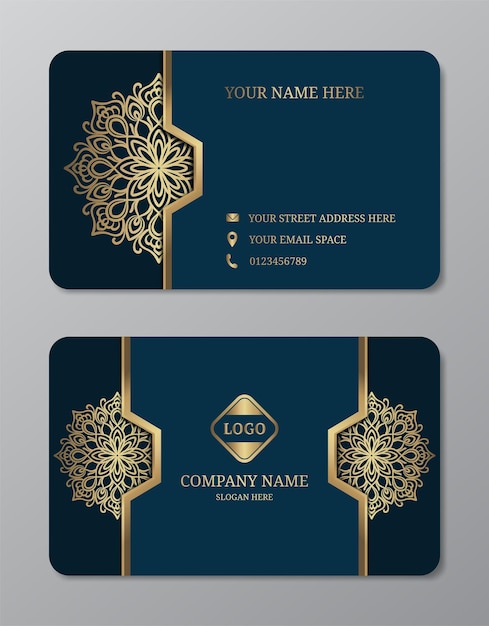 Vector abstract business card with mandala vector design