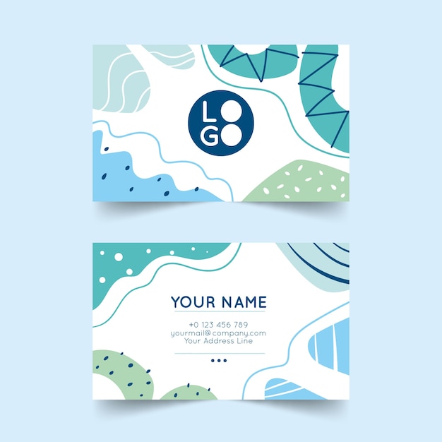 Vector abstract business card with painted elements