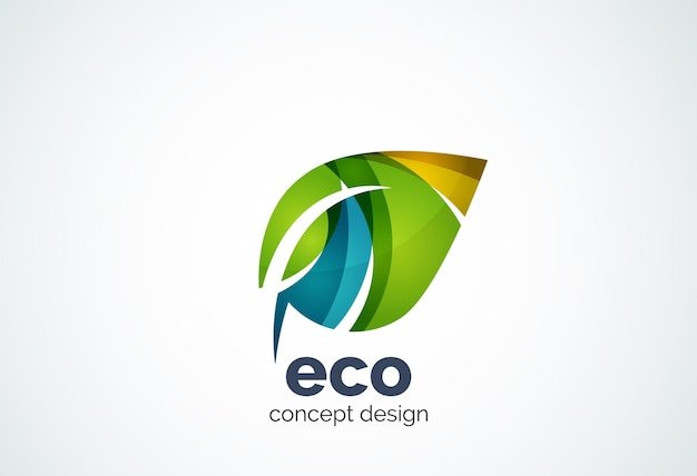 Abstract business company leaf logo template green concept