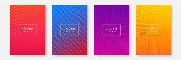 Abstract business cover collection with geometrical shapes