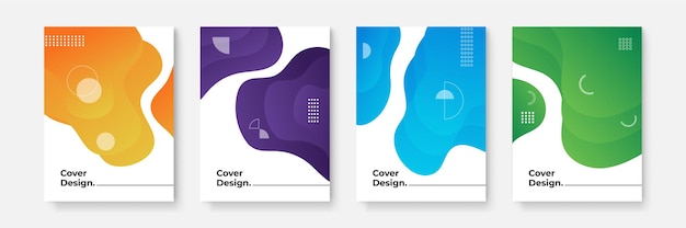 Vector abstract business cover collection with geometrical shapes