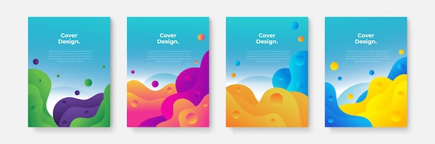 Abstract business cover collection with geometrical shapes