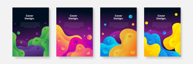 Abstract business cover collection with geometrical shapes