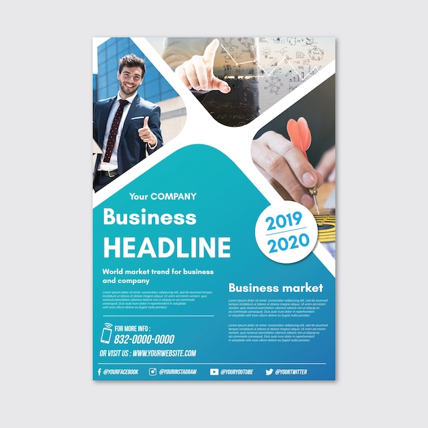 Abstract business flyer with image