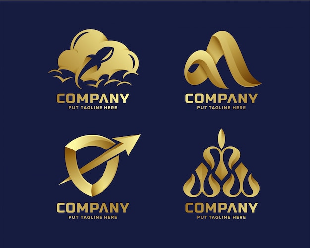 Abstract business golden logo collection