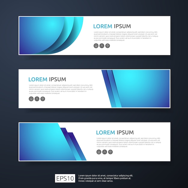 Vector abstract business header or banner template set