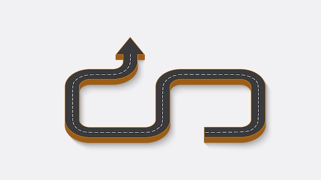 Abstract business infographics in the form of an automobile road with road markings. EPS 10.