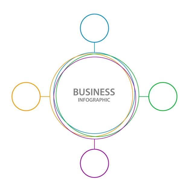 Abstract Business infographics Timeline with steps circles rings