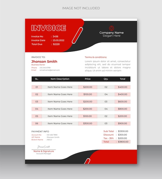 Vector abstract business invoice design template