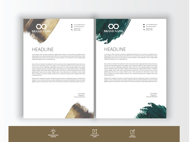 Vector abstract business letterhead template premium vector