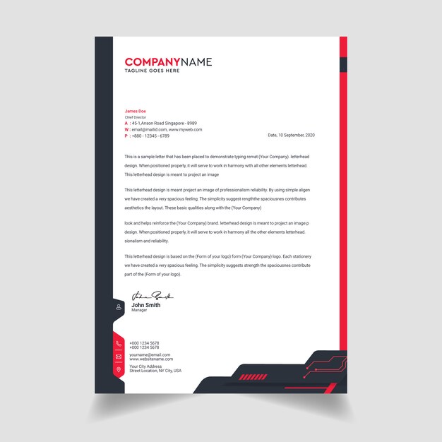 Abstract business letterhead template