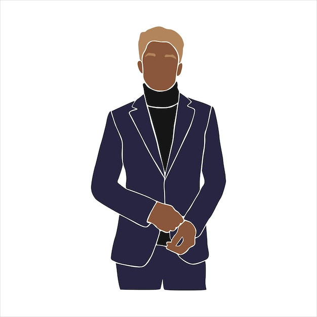 Vector abstract business men portrait in suit male shapes and silhouette of faceless mencontemporary art