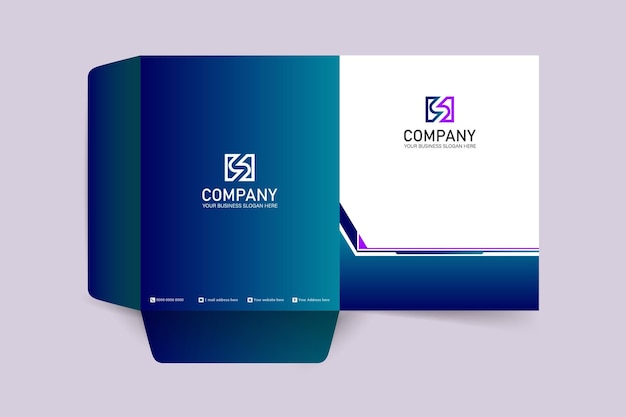 Abstract business presentation folder template