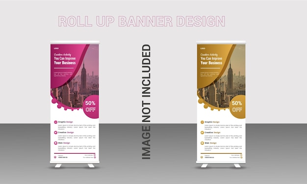 Abstract business roll up banner standee template