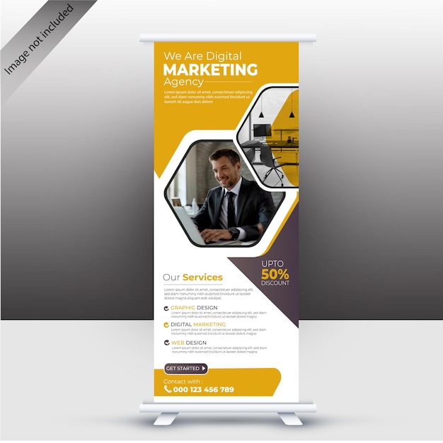 Abstract business roll up presentation banner