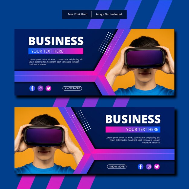 Vector abstract business template, simple horizontal layout design template.